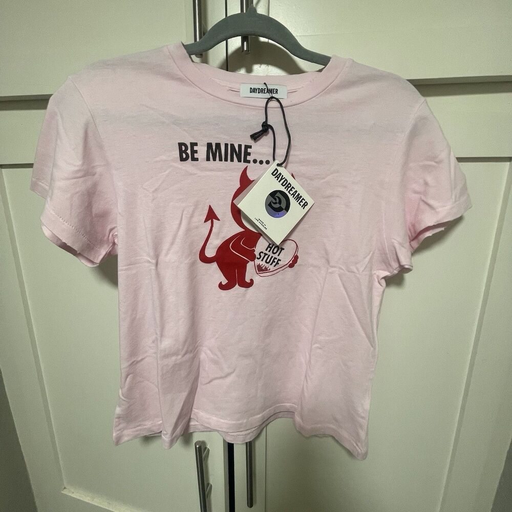 Daydreamer Be Mine Pink Shirt Size XL Womens Short Sleeve NWT - Picture 2 of 3